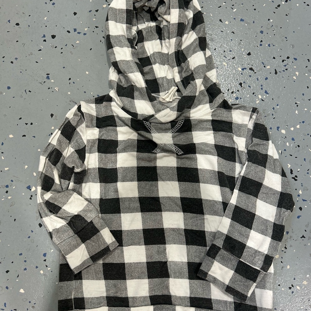 Kate Quinn 12-18 month Plaid Black and White Kids Hoodie